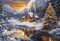 Winter Evening in the Mountains B721L Counted Cross-Stitch Kit